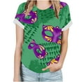 thumbnail image 1 of DeHolifer T-shirts for Women Plus Size Short Sleeve Mardi Gras Printed Round Neck Tee T-shirts Loose Casual Fashion Blouse Tops Multicolor S, 1 of 4