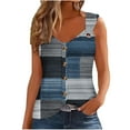 thumbnail image 1 of DeHolifer Tank Tops for Women Summer V-Neck Button Color Block Sleeveless Blouse Loose Lightweight Tank Tops Navy XL, 1 of 6