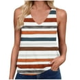 thumbnail image 1 of DeHolifer Tank Tops for Women Summer V-Neck Sleeveless Basic Tee Casual Loose Shirts Spring Beach Vacation Clothes Orange 2XL, 1 of 4