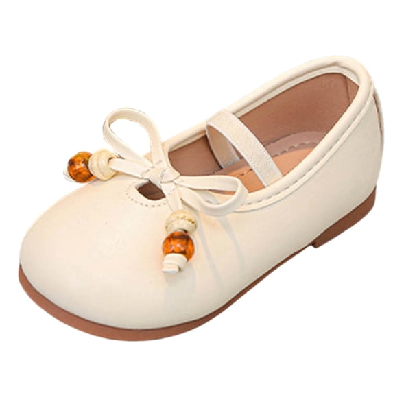 DeHolifer Toddler Dress Shoes Bowknot Mary Jane Shoes Girls Ballet Flat饾榾 for Kids Wedding Par饾榿y
