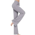 thumbnail image 1 of DeHolifer Wide Leg Yoga Pants for Women Loose Comfy Flare Sweatpants with Pockets High Waist Stretch Pants Regular Fit Trouser Pant Gray XXL, 1 of 6