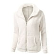 thumbnail image 1 of QQAMB Winter Coat for Women Zipper Cotton Outwear Hooded Sweater Coat Casual Hoodies Open Front Oversized Cardigan with Pockets White S, 1 of 2