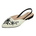 thumbnail image 1 of DeHolifer Woemn Sandals Embroidered Floral Closed Toe Flat Sandals Pointed Comfortable Casual Summer Footwear for Ladies, 1 of 8