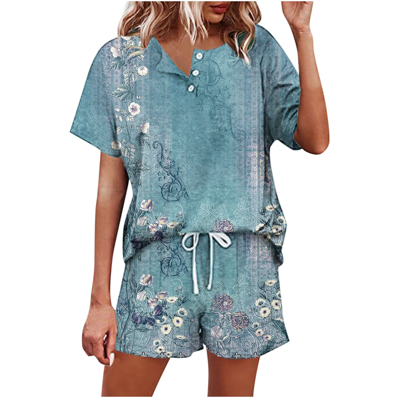 White & Blue Stripe Summer Short Set – Deolinda SS26 In Stock Now