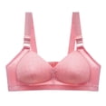 thumbnail image 1 of DeHolifer Women Bras Underwire Full Coverage Push Up Adjustable Strap Soft Gathering Everyday Bras Pink XL, 1 of 8