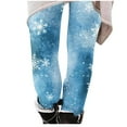 thumbnail image 1 of DeHolifer Women Christmas Leggings Plus Size High Waist Workout Pants Tummy Control Printed Holiday Legging Tights Yoga Pants Light Blue S, 1 of 5