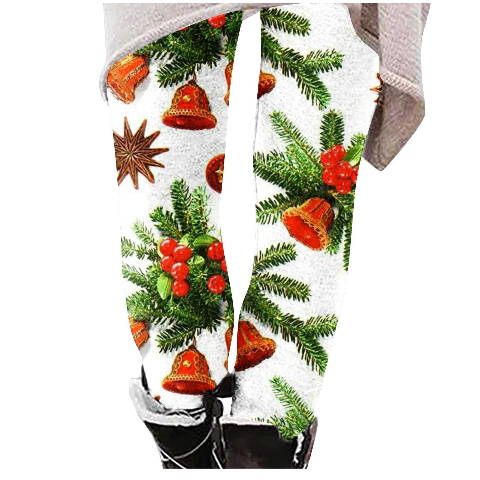 Holiday Printed Pencil High Waisted Slim Pants With Leggings