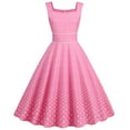 thumbnail image 1 of DeHolifer Women Dresses Vintage 1950s Pink Dot Sleeveless A-Line Dresses Rockabilly Pinup Dresses 50s Swing Cocktail Party Dress Pink S, 1 of 7
