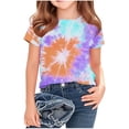 thumbnail image 1 of DeHolifer Women Summer T-Shirts Gradient Color Short Sleeve Casual Tshirt Lightweight Tees Casual Tops for 13-14 Years, 1 of 5