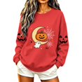 thumbnail image 1 of DeHolifer Women Sweatshirts Halloween Cute Printed Crewneck Casual Fall Winter Pullover Tops Red L, 1 of 7