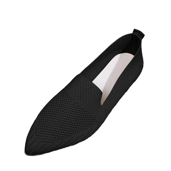 DeHolifer Women Work Shoes Pointed Toe Flat Sole Casual Breathable All-Season Low-Top Shallow Openings