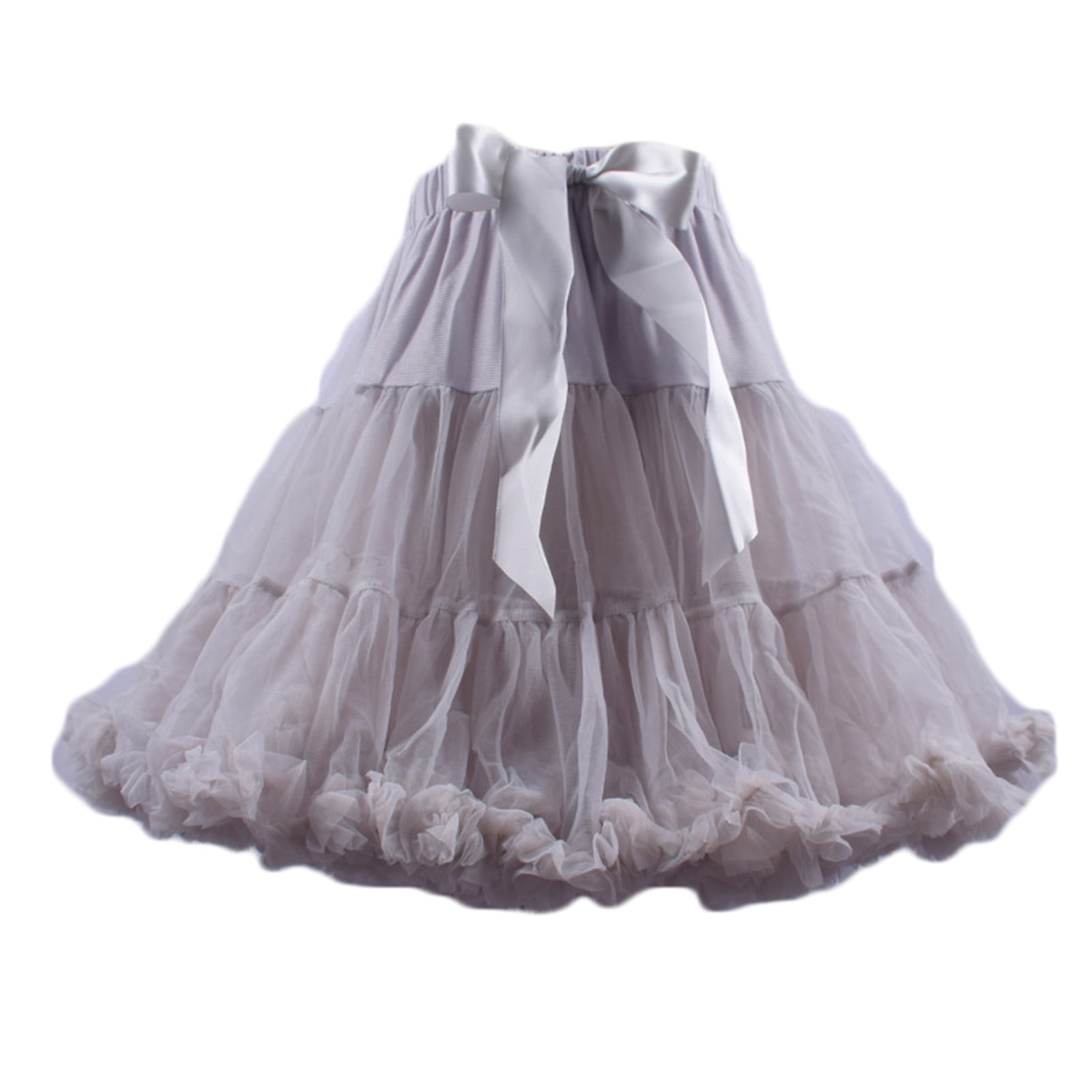DeHolifer Women's Adult Tutu Skirts Classic Solid Multi Layer Plus Size  Bowknot Tulle Ballet Skirts Party Dress Gift for Women Gray XL - Walmart.com