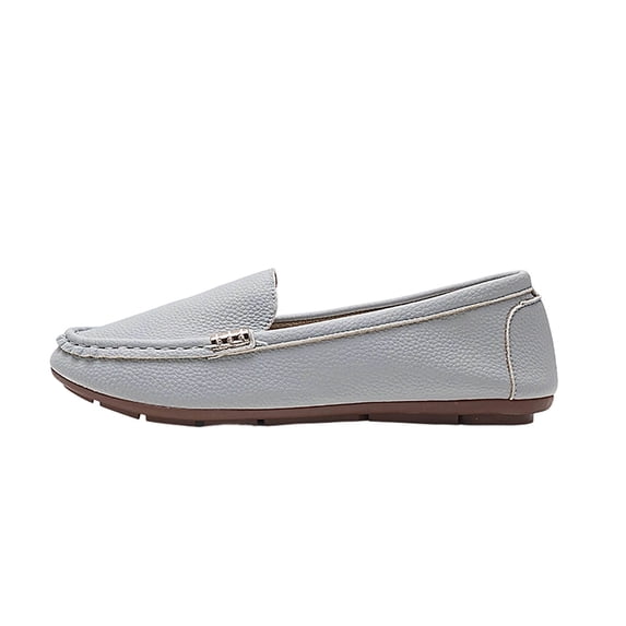 DeHolifer Women's Casual Flat Shoes Comfortable Mom Footwear Solid Color Everyday Walking Slip On Loafers for Women