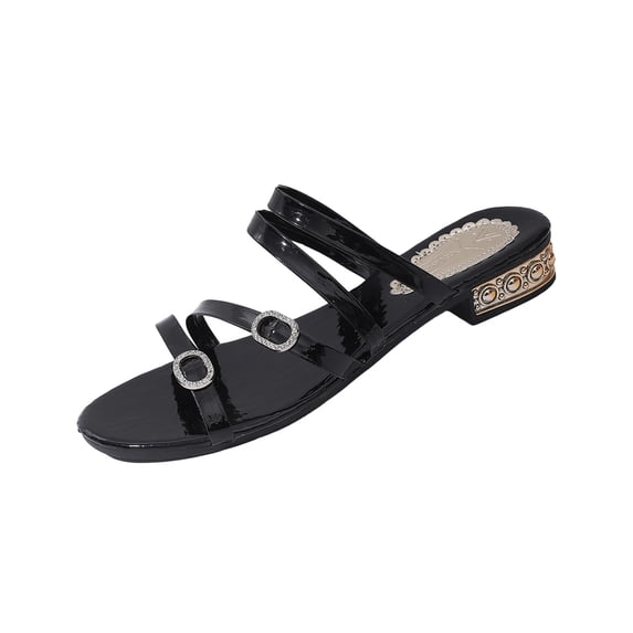 DeHolifer Women's Casual Slippers Strap Spring Summer Comfortable Outdoor Low-Heeled Slippers