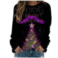 thumbnail image 1 of DeHolifer Women's Christmas Sweatshirts Casual Long Sleeve Print Round Neck Pullover Sweatshirts Top Blouse Tunic Tops Black S, 1 of 4