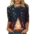 DeHolifer Women's Christmas TShirts 3D Graphic Printed Crewneck