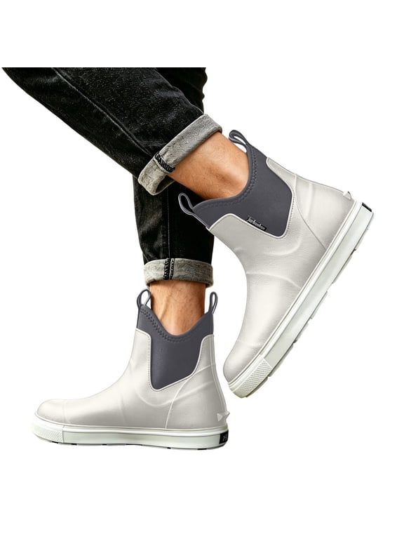 Women's Deck Boots Ankle Rain Boots Fishing Boots Rubber Waterproof Slip-Resistant Outdoor Work Shoes