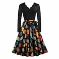 thumbnail image 1 of DeHolifer Women's Dresses Vintage 1950s 3/4 Sleeve V-Neck Floral Flared A-Line Swing Casual Cocktail Party Dresses Yellow 2XL, 1 of 6