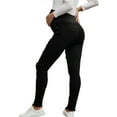 thumbnail image 1 of DeHolifer Women's Maternity Jeans Hole High Waist Stretch Ripped Boyfriend Jeans Pregnancy Denim Pants with Pockets Black XL, 1 of 6