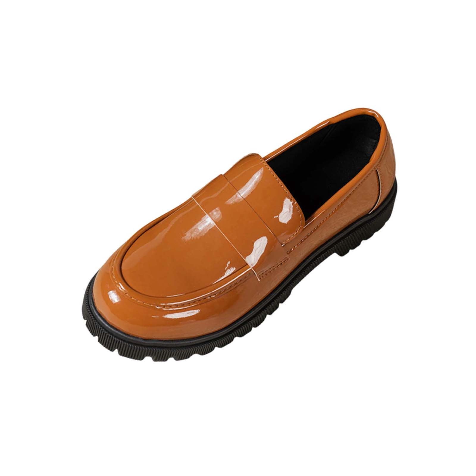 DeHolifer Women's Patent Leather Flat Penny Loafers,Business Casual ...