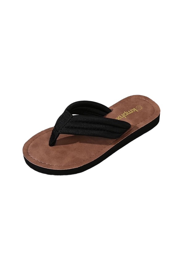 DeHolifer Women's Retro Slip on Flat Sandals Comfy Flip Flops Summer Shoes Faux Leather Sandals