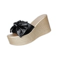 thumbnail image 1 of DeHolifer Women's Sandals Bowtie Wedge Slide Open Toe High Heels Sandals Slippers Summer Peep Toe Slippers Leisure Beach Shoes, 1 of 8