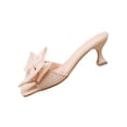 thumbnail image 1 of DeHolifer Women's Sandals Satin Kitten Heel Bow Open Toe Low Heel Mules Summer Slip-On Backless Party Wedding Prom Dress Shoes, 1 of 8