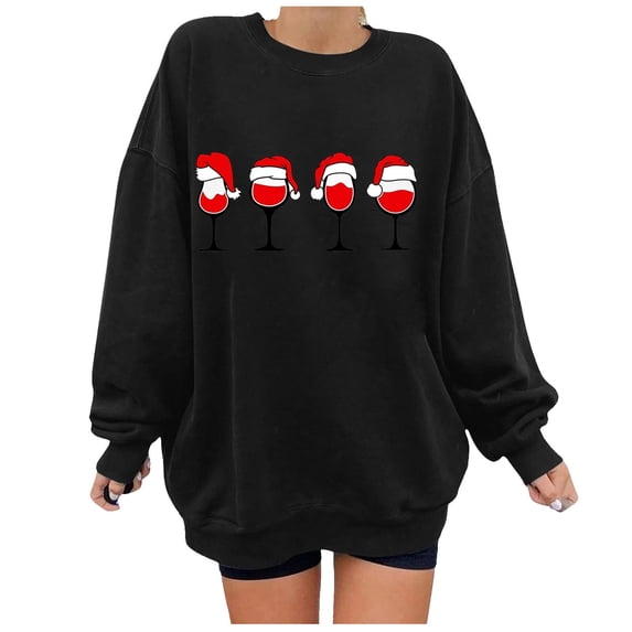 skpabo Christmas Sweatshirts for Women Ladies Christmas Tops Xmas Cute Snowman Printed Pullover Classic Crew Neck Pullover Casual Loose Jumper Sweatshirt Baggy Sweater