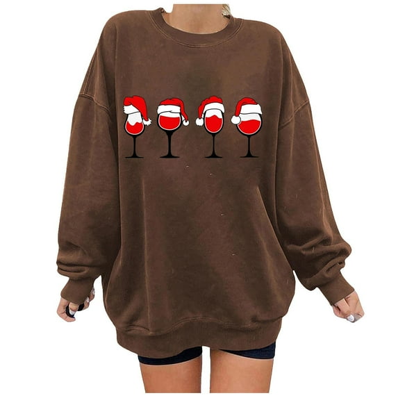skpabo Christmas Sweatshirts for Women Ladies Christmas Tops Xmas Cute Snowman Printed Pullover Classic Crew Neck Pullover Casual Loose Jumper Sweatshirt Baggy Sweater