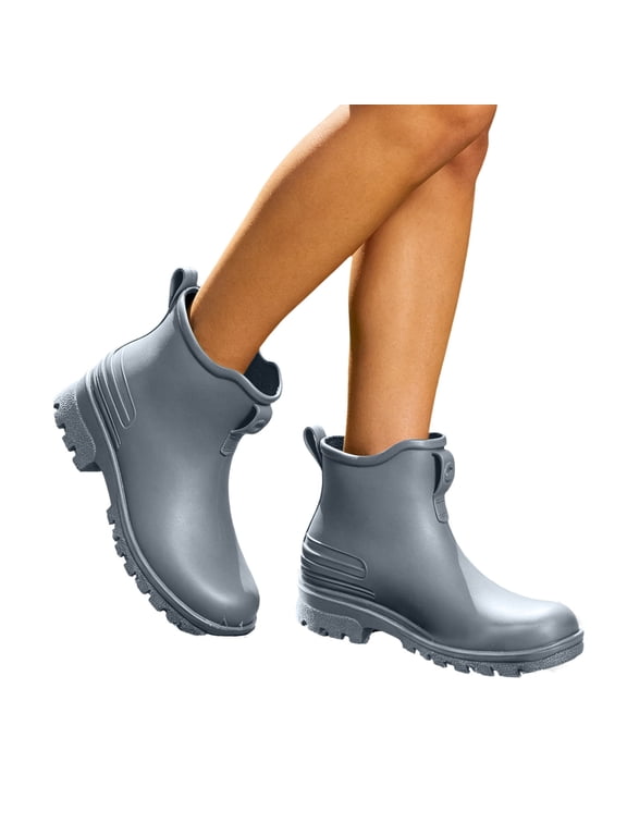Women's Short Rain Boots Non-slip Wear-Resistant Short Boots Outdoor Work Garden Boots Fashionable Waterproof Ankle Rain Boots