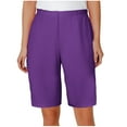 thumbnail image 1 of QQAMB Women's Shorts Plus Size Solid Color High Waisted Summer Loose Comfy Homewear Outwear Lightweight Shorts Purple M, 1 of 7
