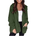 thumbnail image 1 of QQAMB Women's Sweatshirts Casual Solid Color Long Sleeve Zipper Hoodies Sweatshirts Loose Coat with Pocket Green L, 1 of 8