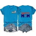 thumbnail image 1 of DeHolifer Women's T Shirt Letter Printed Baseball Mom Short Sleeve Crewneck Casual T Shirt Loose Fashion Tee Tops Blue S, 1 of 3