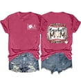 thumbnail image 1 of DeHolifer Women's T Shirt Letter Printed Baseball Mom Short Sleeve Crewneck Casual T Shirt Loose Fashion Tee Tops Hot Pink 2XL, 1 of 3