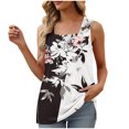 thumbnail image 1 of DeHolifer Women's Tank Top Sleeveless Square Neck Floral Print Loose Fit Casual Tank Top Summer Fashion Flowy Blouse White L, 1 of 5