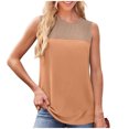 thumbnail image 1 of DeHolifer Women's Tank Tops Color Block Crewneck Sleeveless Summer Trendy Blouse Knit Tank Tops Orange S, 1 of 5