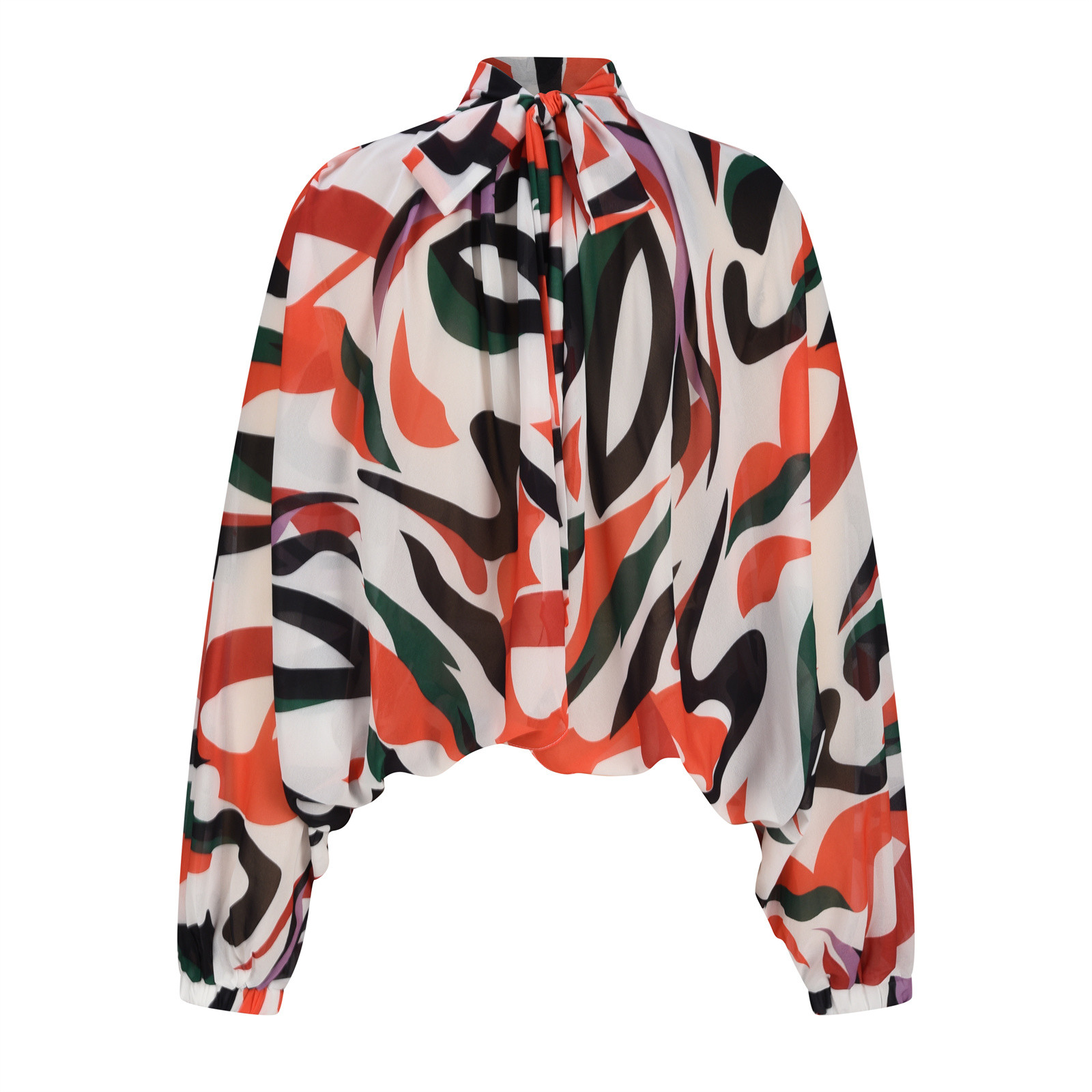 DeHolifer Women's Tops Sexy Batwing Sleeve High Neck Irregular Flowy