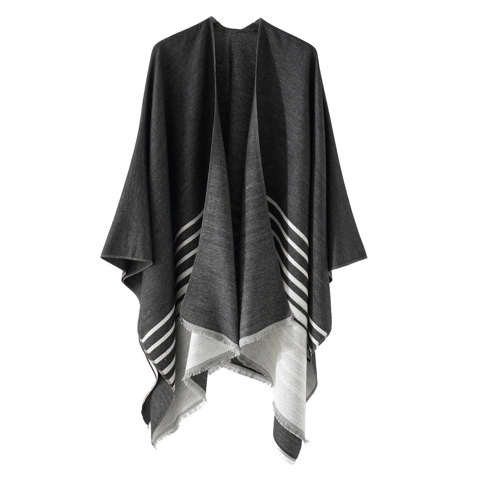 Shawl Cape Tie-Up Wool Coat