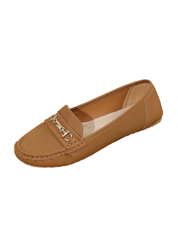Women's Wide Loafers Shoes Cute Dressy Shoes Ladies Comfort Slip Ons Work Shoes