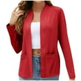 thumbnail image 1 of DeHolifer Womens Blazer Casual Business Loose Blazers Long Sleeve Work Office Jacket Blazer with Pockets Red M, 1 of 4