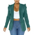 thumbnail image 1 of DeHolifer Womens Casual Blazer Long Sleeve Open Front Work Office Blazer Lapel Button Solid Button Suit Coat Casual Jacket Army Green M, 1 of 6