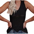 thumbnail image 1 of DeHolifer Womens Crochet Tank Tops Summer Hollow Out Cover Up Sleeveless V-Neck Mesh Knit Beach Vacation Boho Sweater Vest Black M, 1 of 5