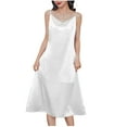 thumbnail image 1 of DeHolifer Womens Dresses Plus Size Crewneck Solid Color Sleeveless A-Line Loose Comfy Summer Trendy Dresses White 3XL, 1 of 6
