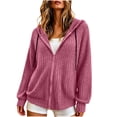 thumbnail image 1 of DeHolifer Womens Hoodies Zip Up Jackets Lightweight Tunic Sweatshirt Open Front Cardigan Hot Pink S, 1 of 7