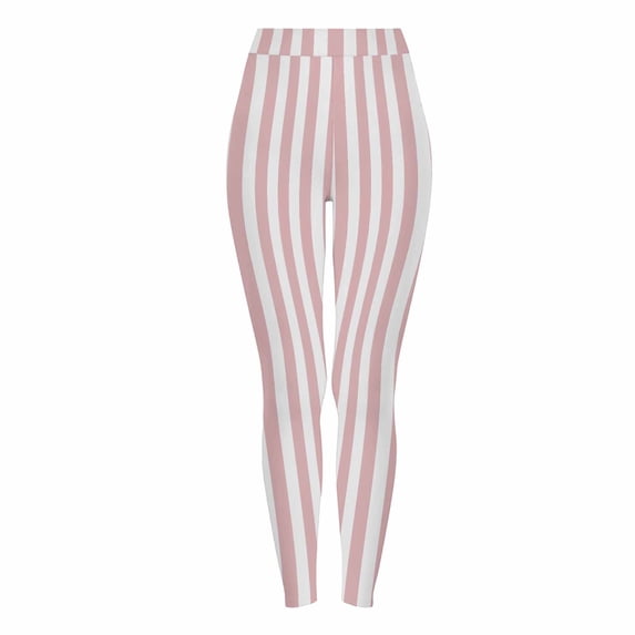 DeHolifer Womens Leggings Plus Size Halloween Casual Strip Printed Straight Leg Fall Trendy Tights Beige 3XL