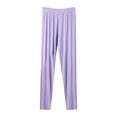 thumbnail image 1 of DeHolifer Womens Pants Plus Size Modal Elastic Waist Comfy Solid Color Homewear Outwear Long Pants Purple 4XL, 1 of 5