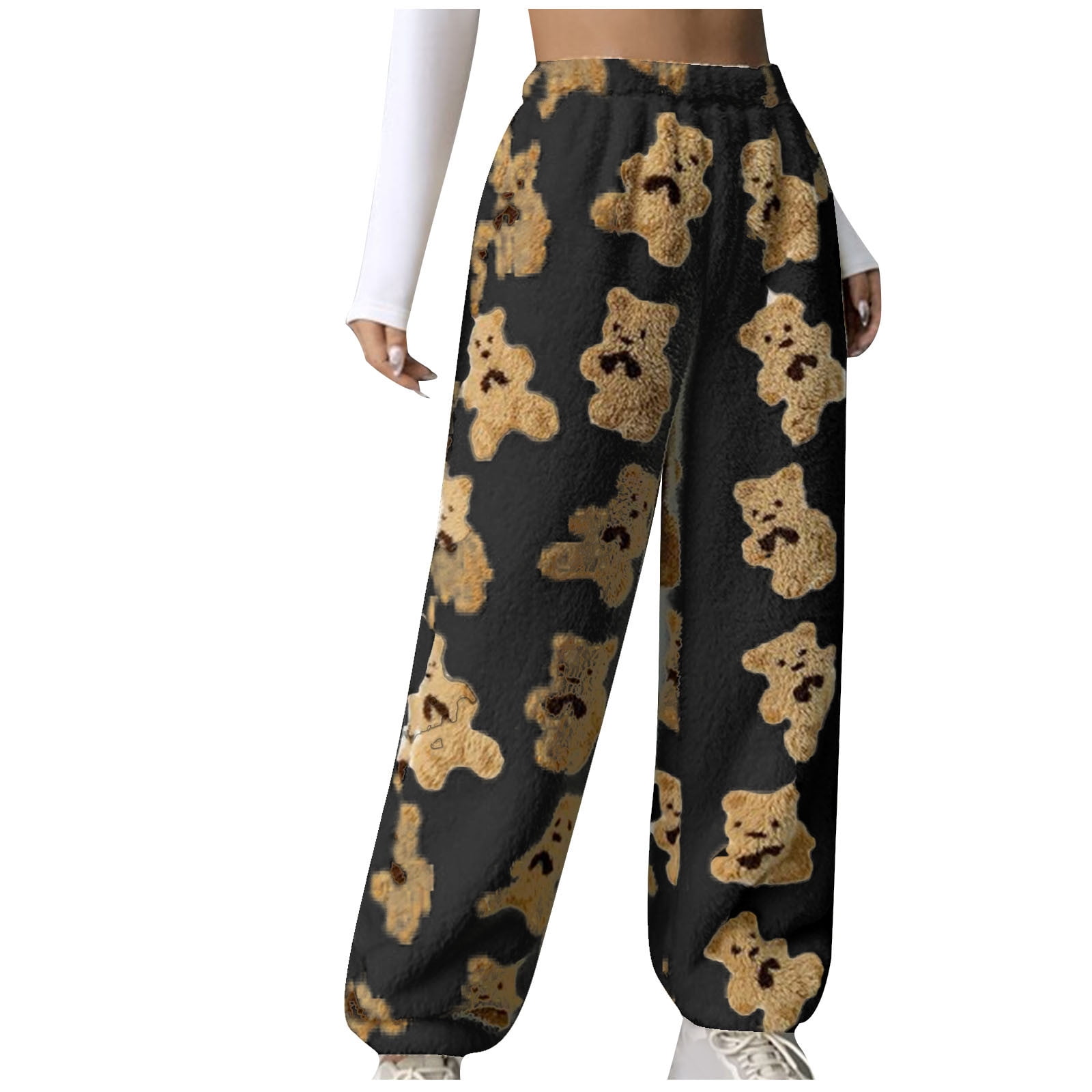 Teddy bear fleece joggers hotsell
