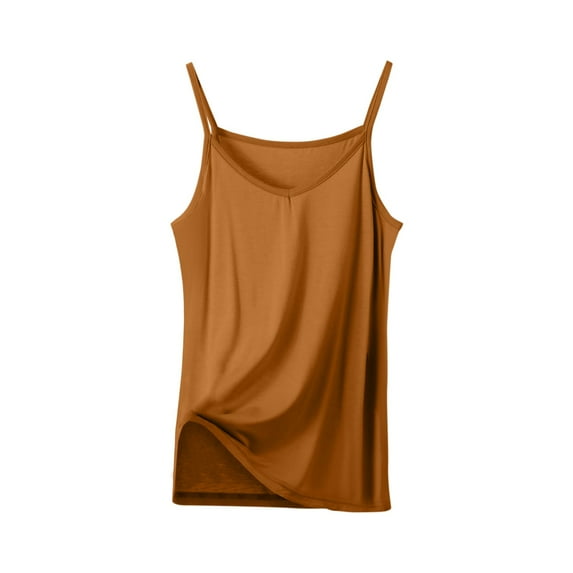 DeHolifer Womens Plus Size Tank Tops V Neck Dressy Casual Summer Sleeveless Camisole Blouses Basic Shirts Yellow XL