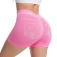 thumbnail image 1 of DeHolifer Womens Scrunch Butt Lifting Shorts Faux Denim Gym Booty Shorts Seamless High Waist Workout Yoga Biker Jean Shorts Hot Pink M, 1 of 5