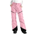 thumbnail image 1 of DeHolifer Womens Snow Ski Pants Color Block Fleece Lined Waterproof Thermal Warm Trousers for Winter Snowboard Pant Pink 2XL, 1 of 7